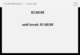 ScreenRhythm child timer showing time left until the next break